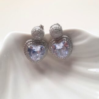 Brinco Gota coração cristal