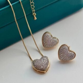 Conjunto Corações Cravejados