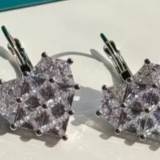 Brinco Argola coração Cristal