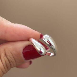 Anel duas gotas regulável Prata