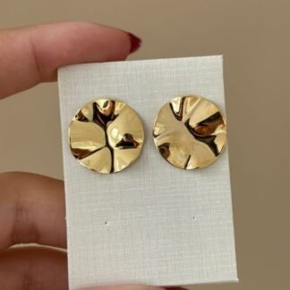 Brinco círculo orgânico Ouro